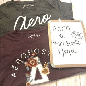 Aero NWOT Embroidered Tee Bundle (2)